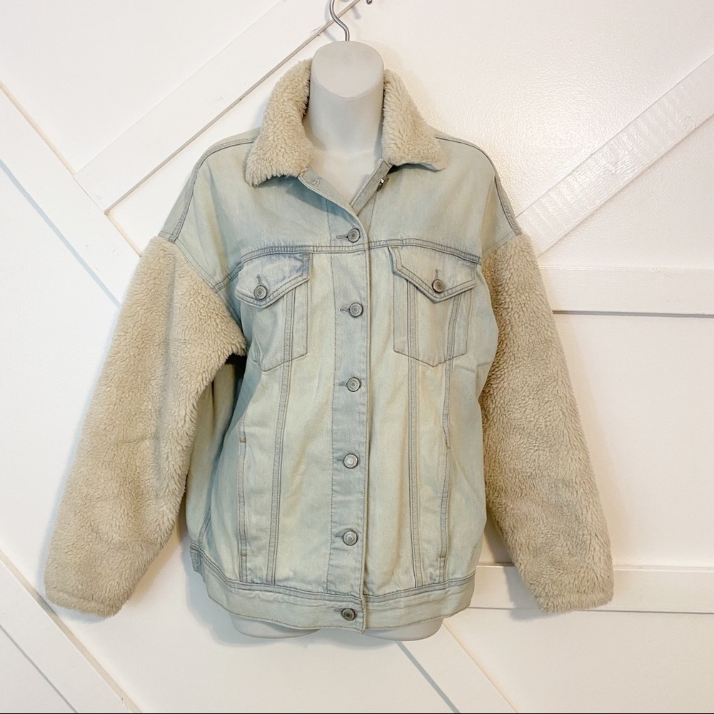 American Eagle Sherpa Denim Jacket Sz S